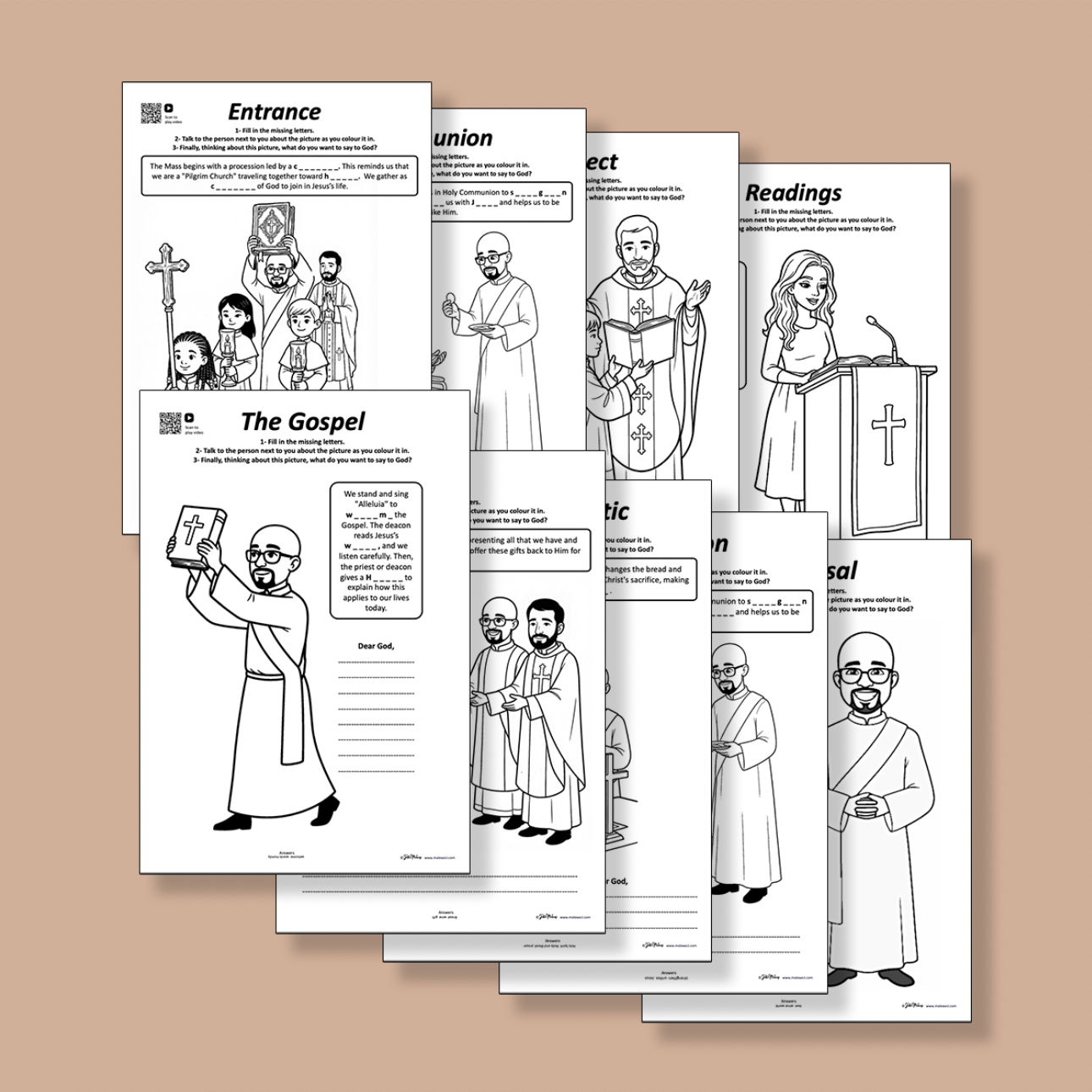 The Order of the Mass: 7 Interactive Activity Sheets